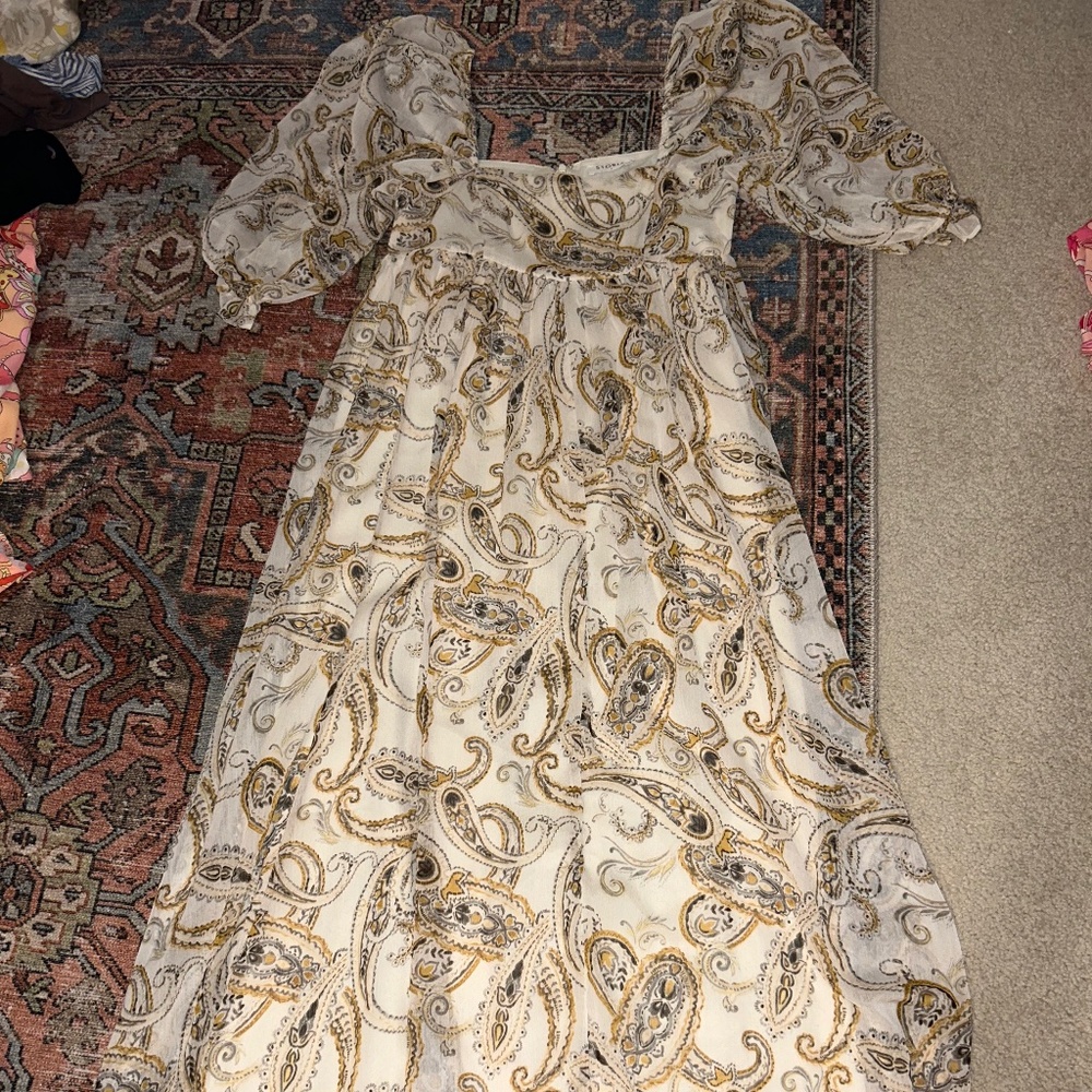 Cream Paisley Dress